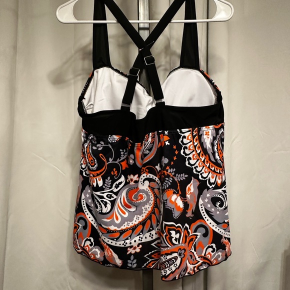 Tropical Tangerine Mix Comfortable Tankini Top - Picture 2 of 3